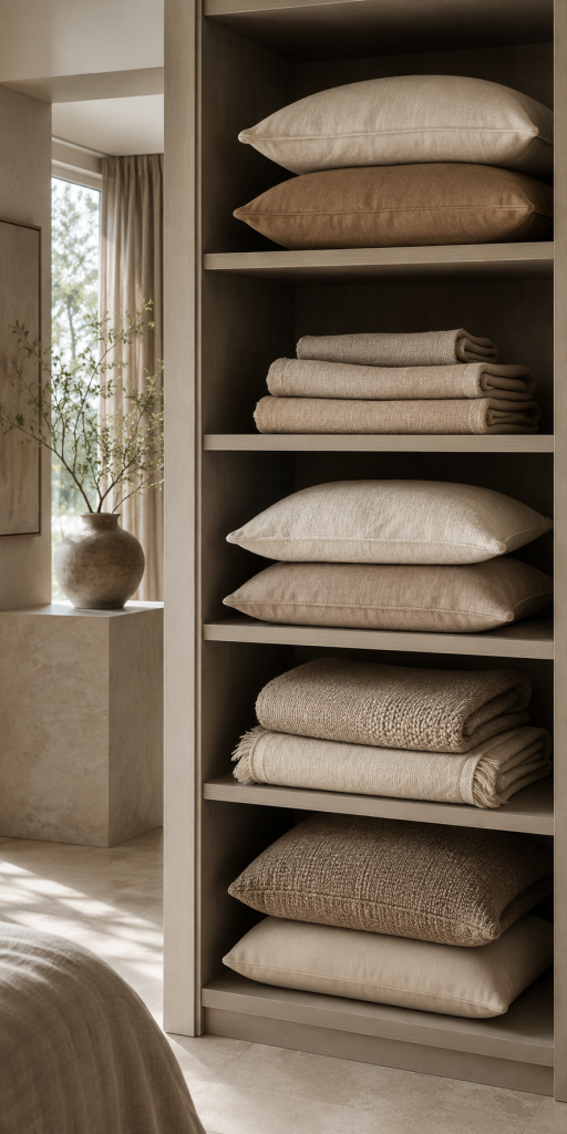 Warm neutral bedroom palette