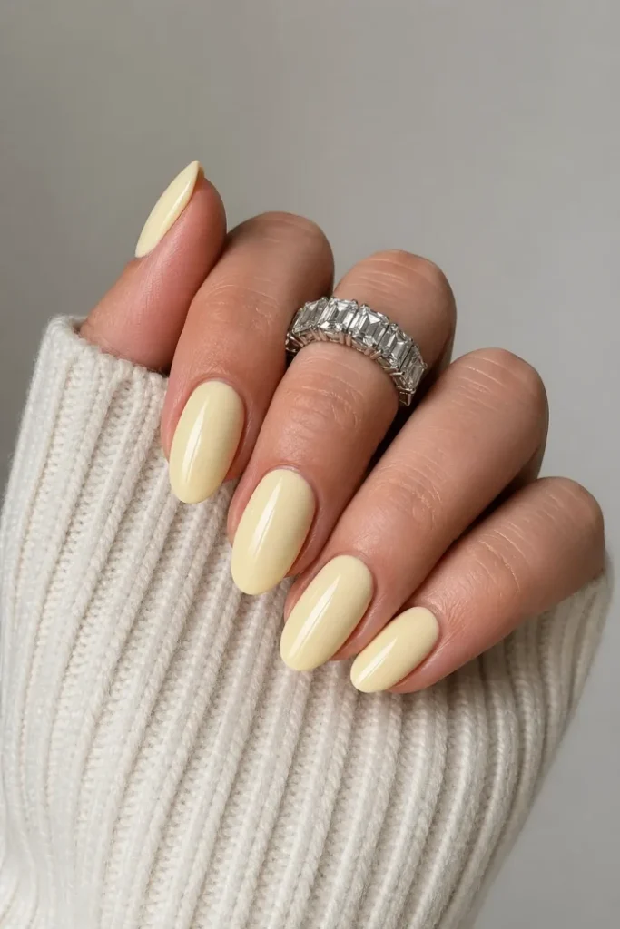 Butter Yellow Almond Nails