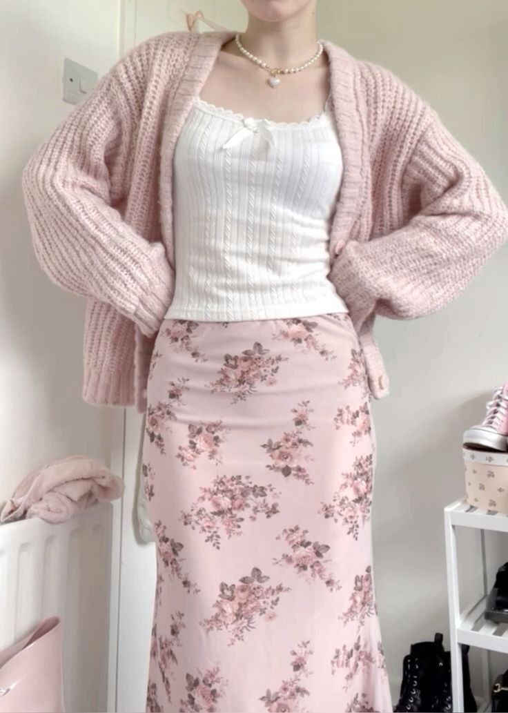 9. Soft Pink Elegance with Floral Details for Spring