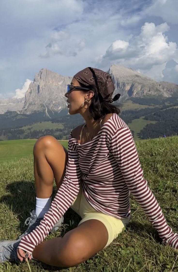 Timeless Stripes Against Scenic Heights