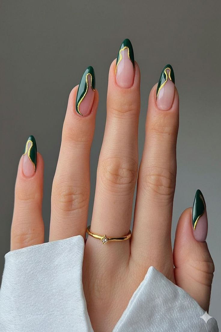 Where Elegance Meets Depth: Sage Green with Golden Accents