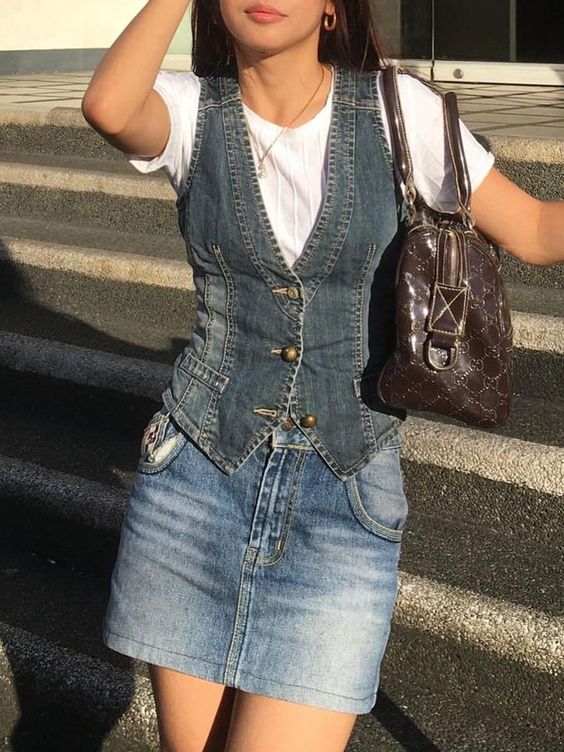 16. Chic Denim Layering: The Perfect Spring Look