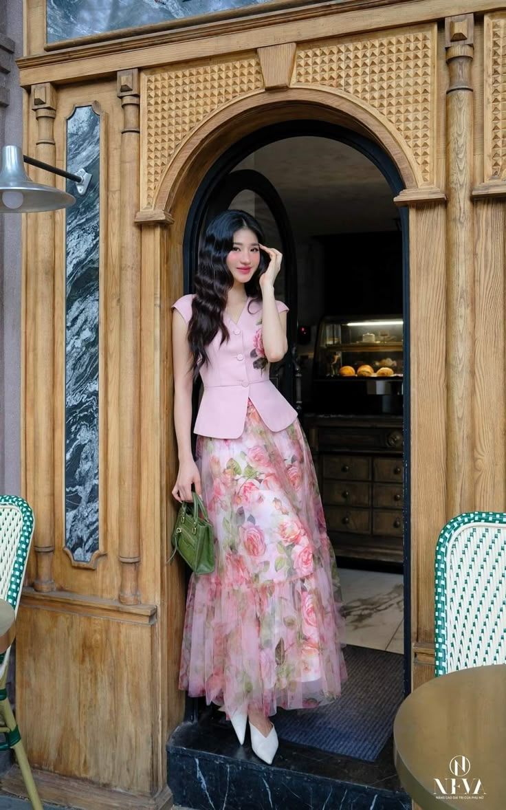 37. Blossoming Elegance: A Soft Pink Ensemble Perfect for Spring