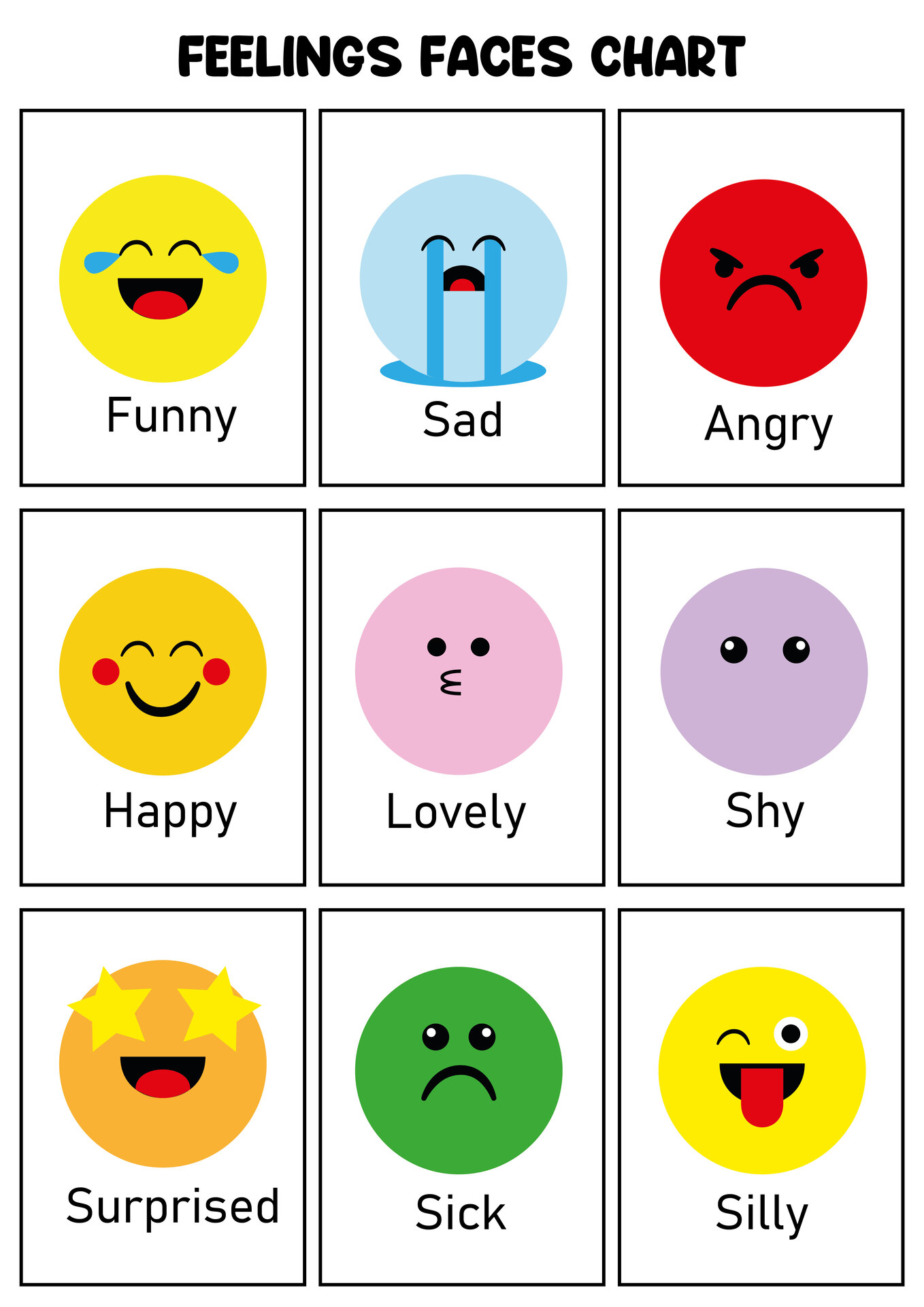 Feeling Printable Emotions Chart
