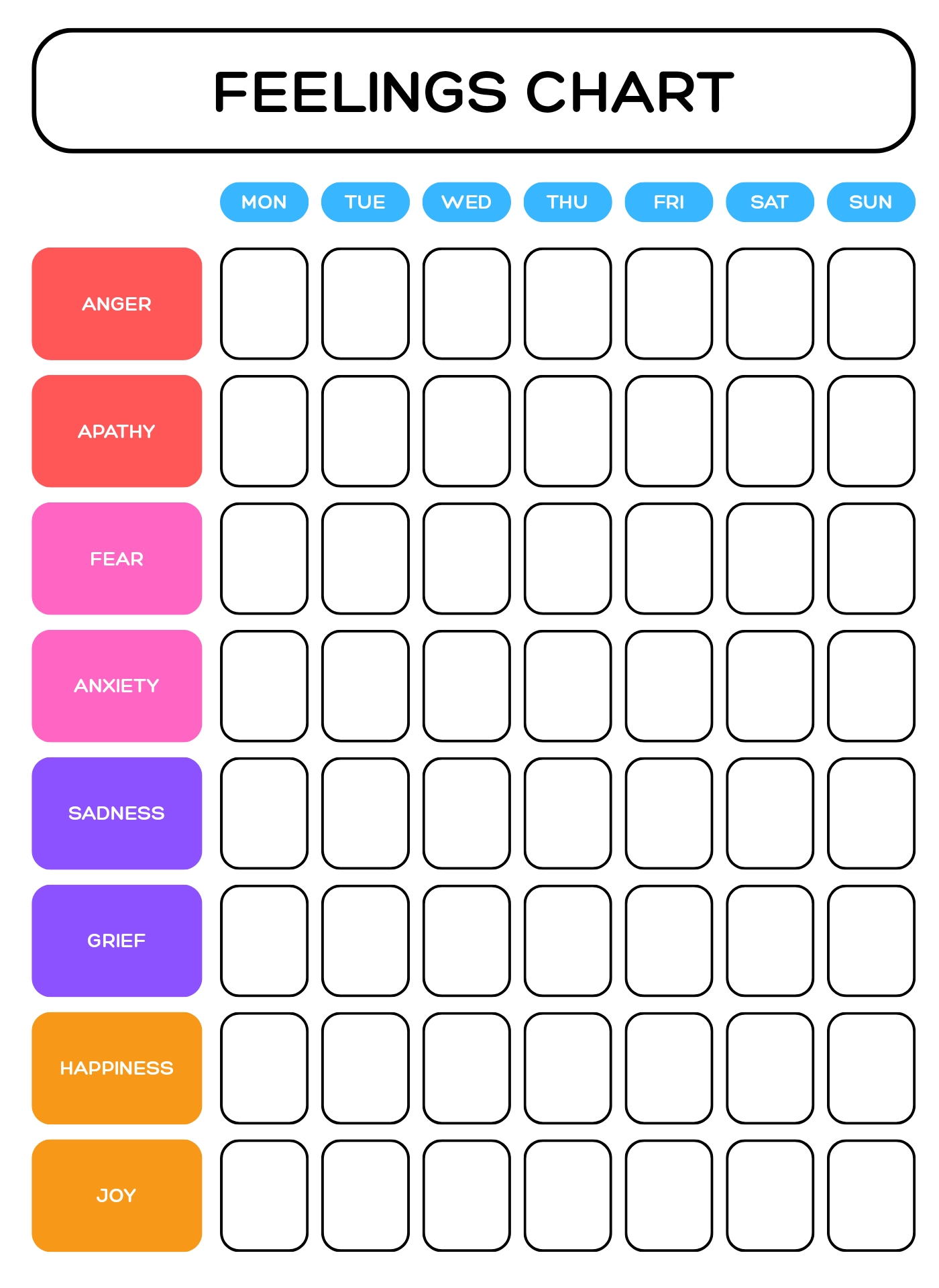 Free Printable Feelings Chart For Adults