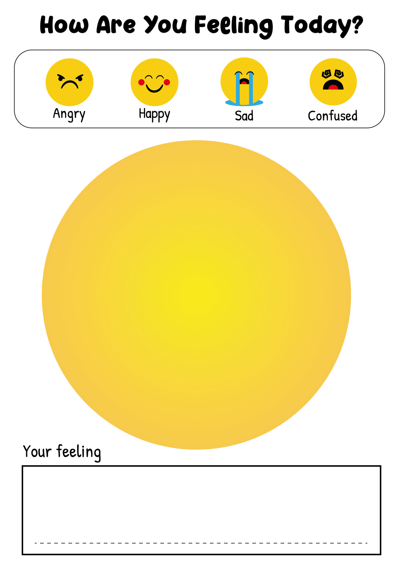 How Are You Feeling Today Printable Chart