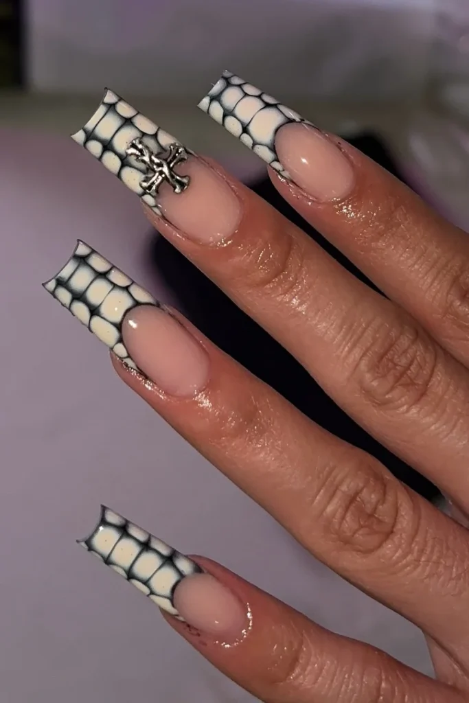 Webbed French Tip Nails