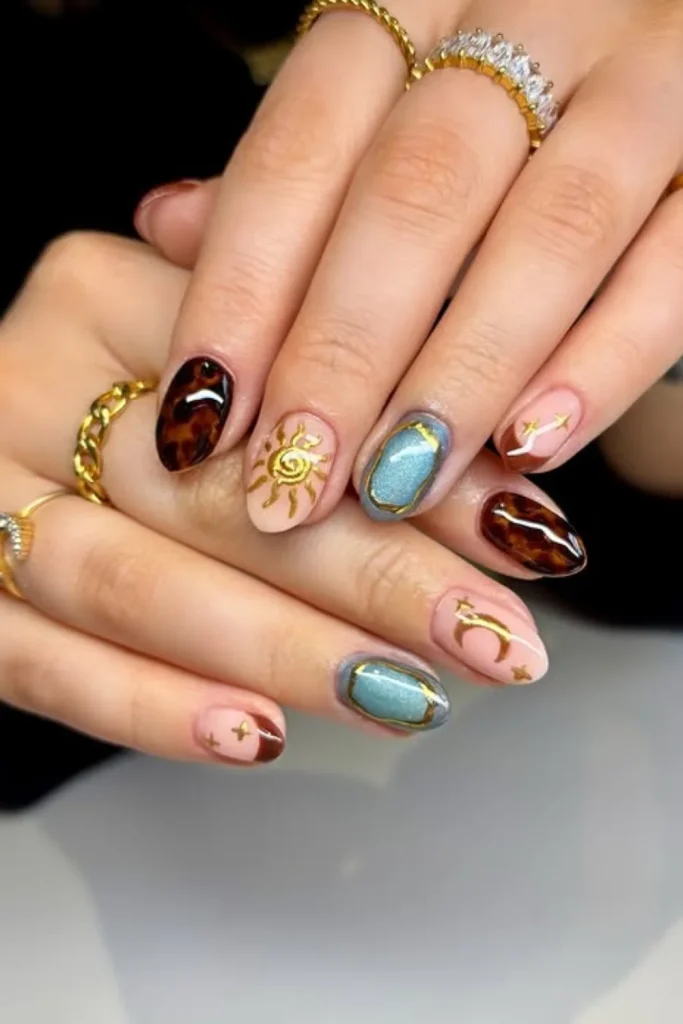 Mystic Tortoise Mix Nails