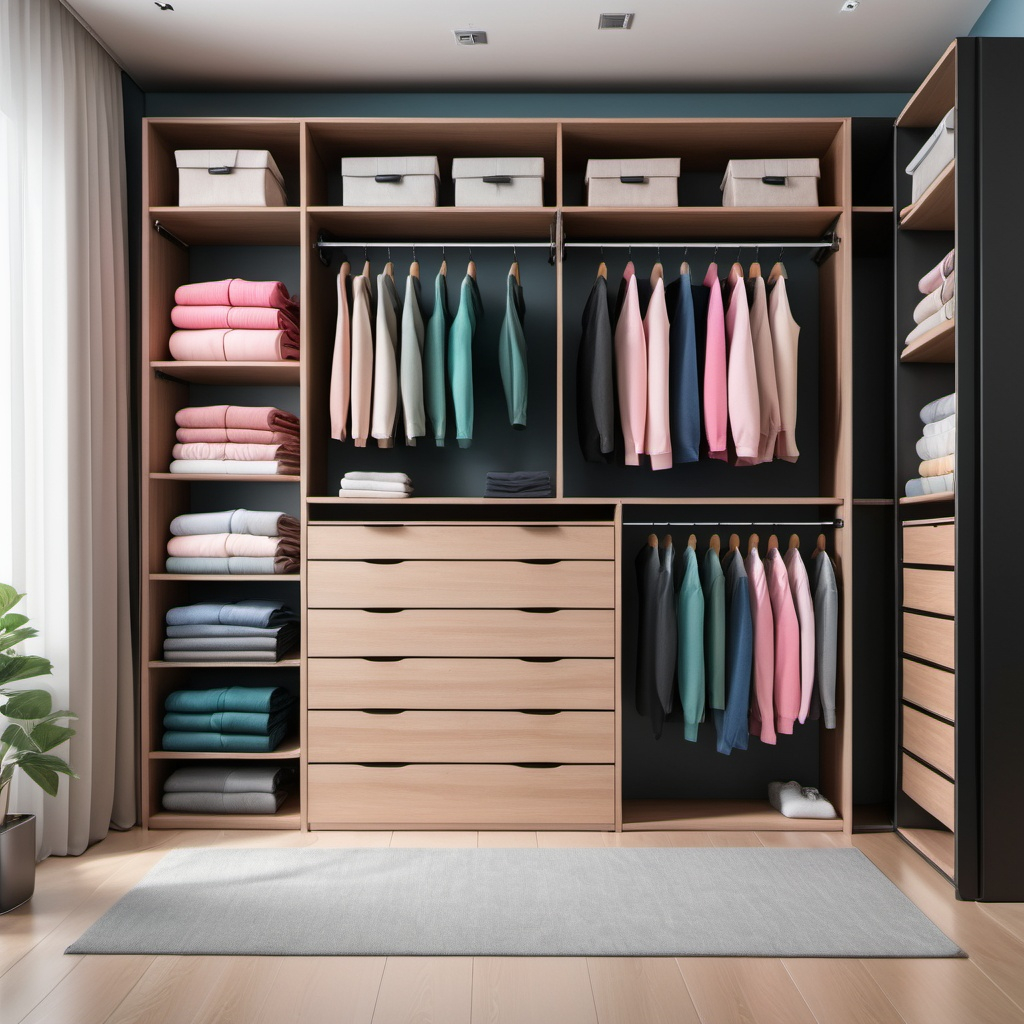 Nicely organized wardrobe