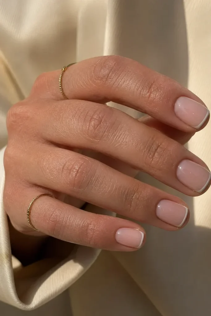 Sheer Pink Micro French Nails