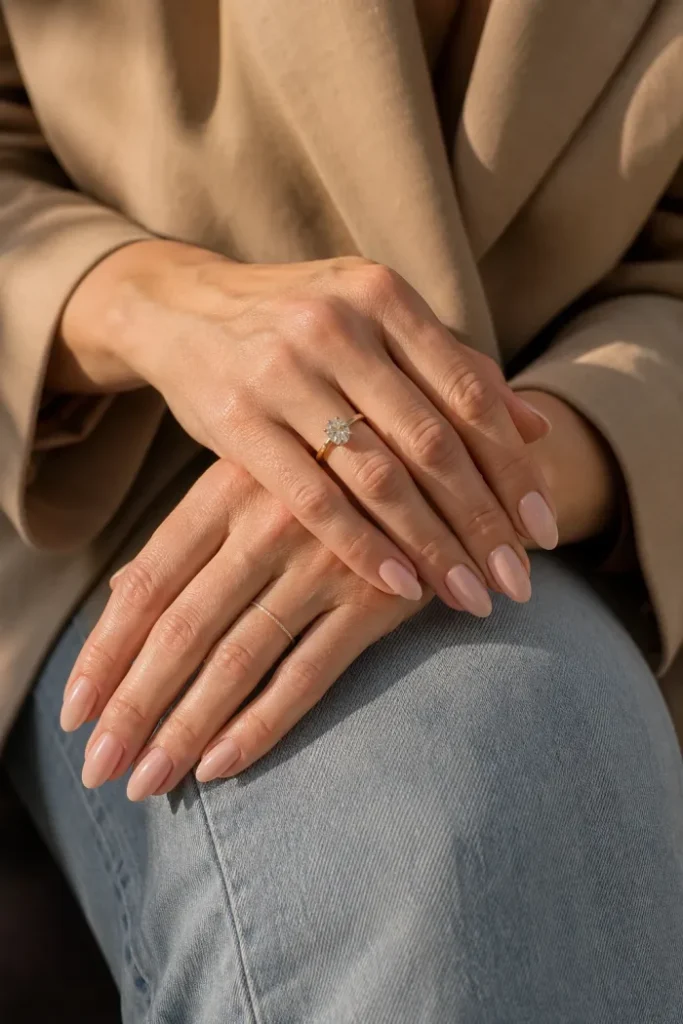 Soft Blush Almond Nails