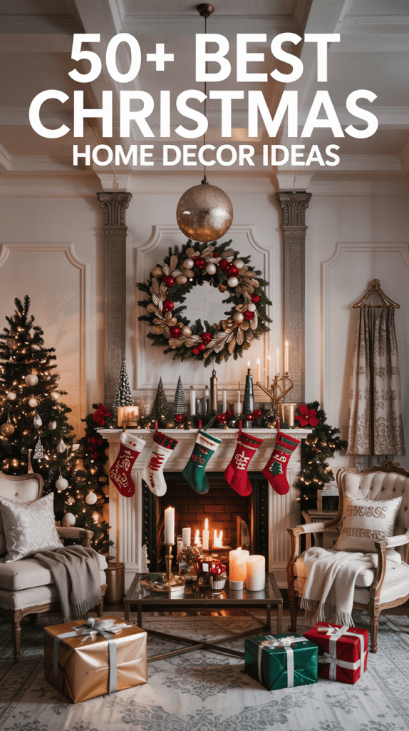 Scented winter candles and cozy cinnamon spice potpourri on a table