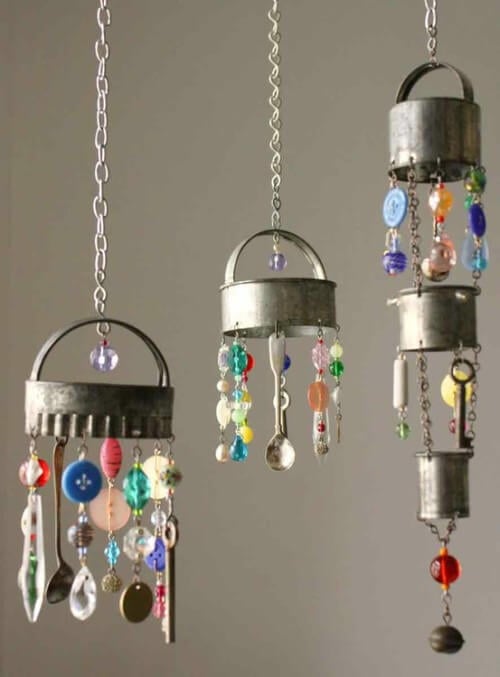 Wind chimes from the things in kitchen cupboard
