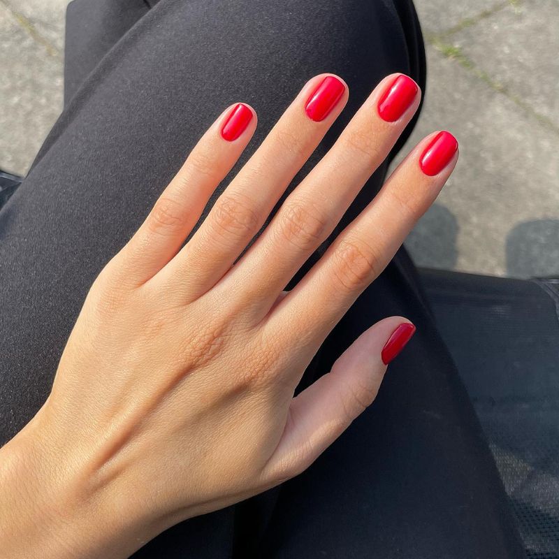 Bright Cherry Red Nails