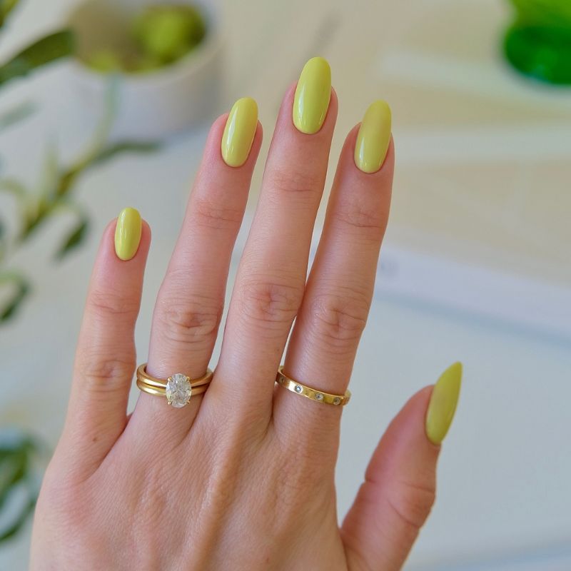 Lime Sorbet Almond Nails