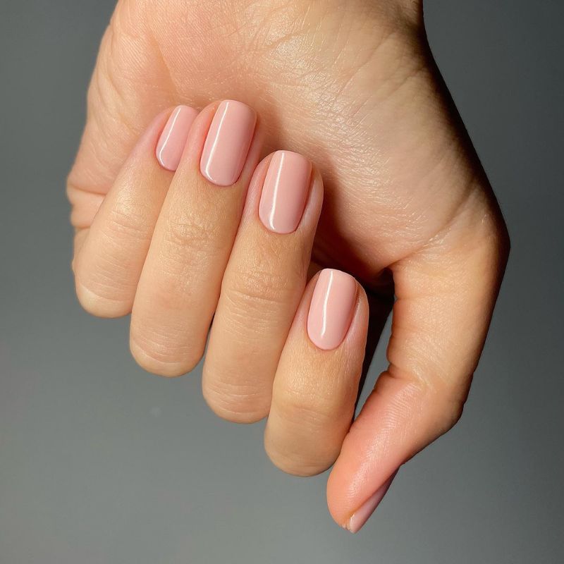 Sheer Blush Pink Short Nails