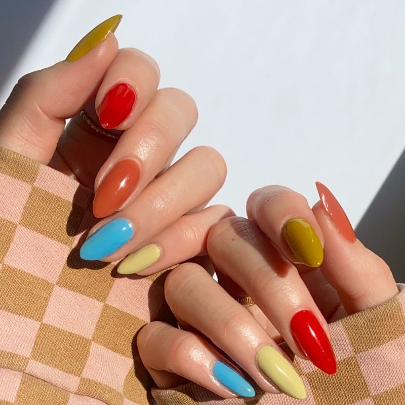 Late-Summer Skittle Nails