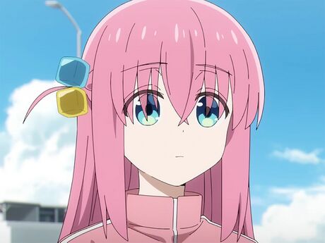 Hitori Gotoh (or Bocchi) is a shy girl who plays guitar.