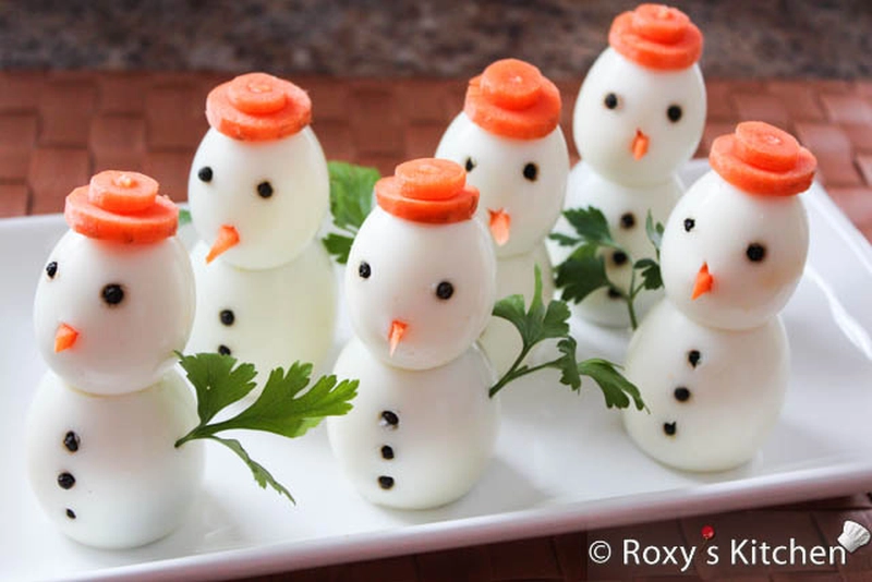 Egg Snowman Christmas food
