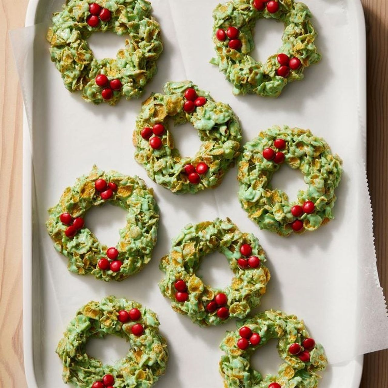 No‑Bake Christmas Wreath Treats