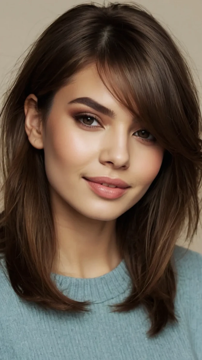 Professional Side-Swept Bangs Bob