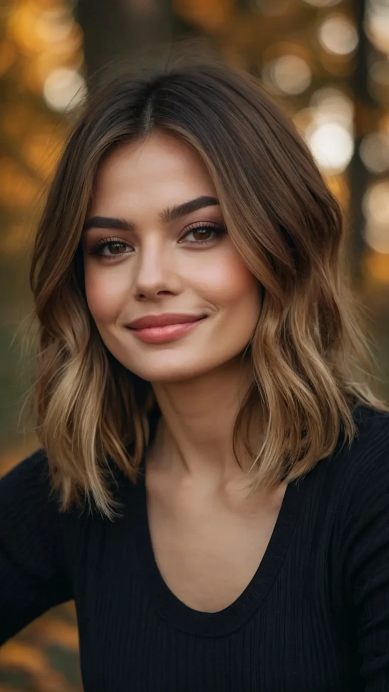 Elegant Wavy Bob with Ombre