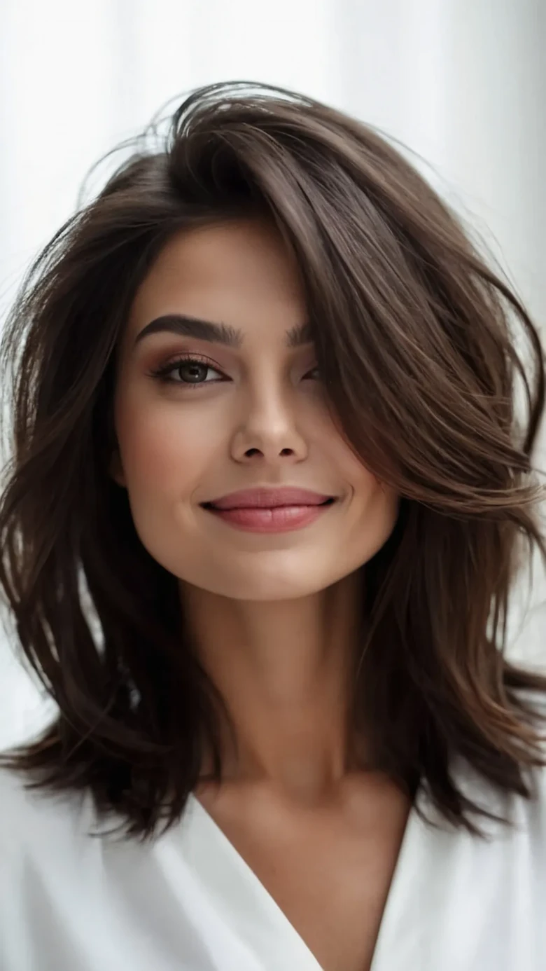 Elegant Asymmetrical Bob with Bangs
