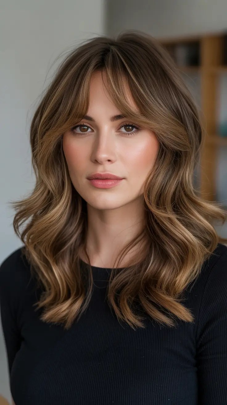 Playful Waves with Face-Framing Bangs