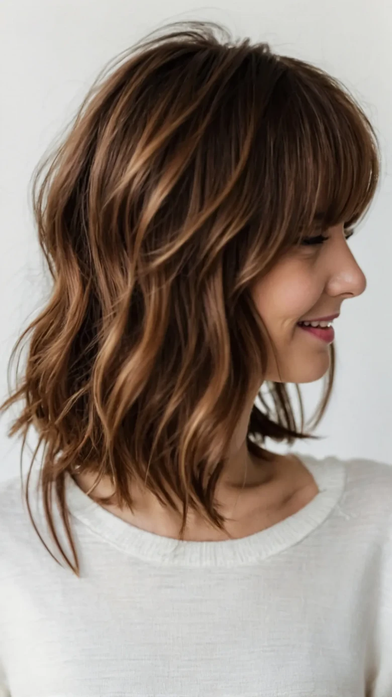 Bouncy Wavy Bob with Highlights