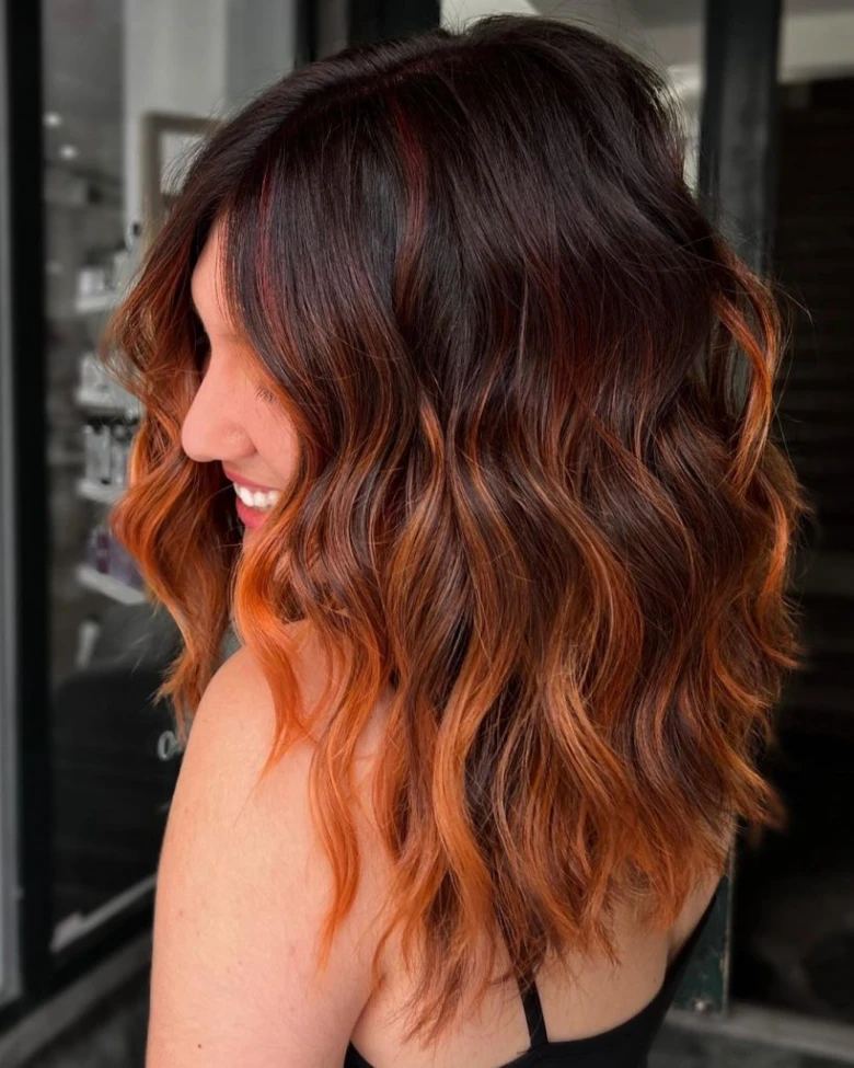 Playful Copper Ombre Waves