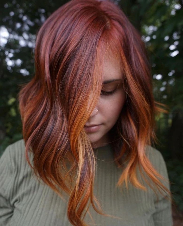 Bohemian Waves with Side-Swept Bangs
